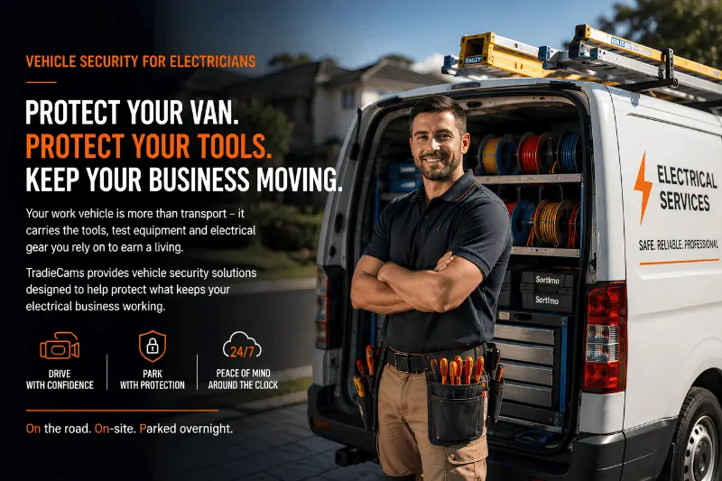 TradieCams Dashcams - Electricians Hero Image - Landing Page