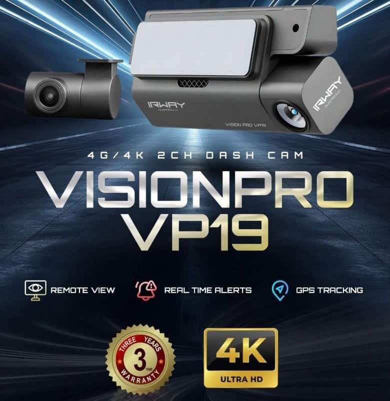 TradieCams Dashcams IRWAY Vision-Pro VP19 2-Channel image