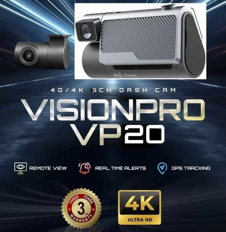 TradieCams Dashcams IRWAY Vision-Pro VP20 3-Channel image